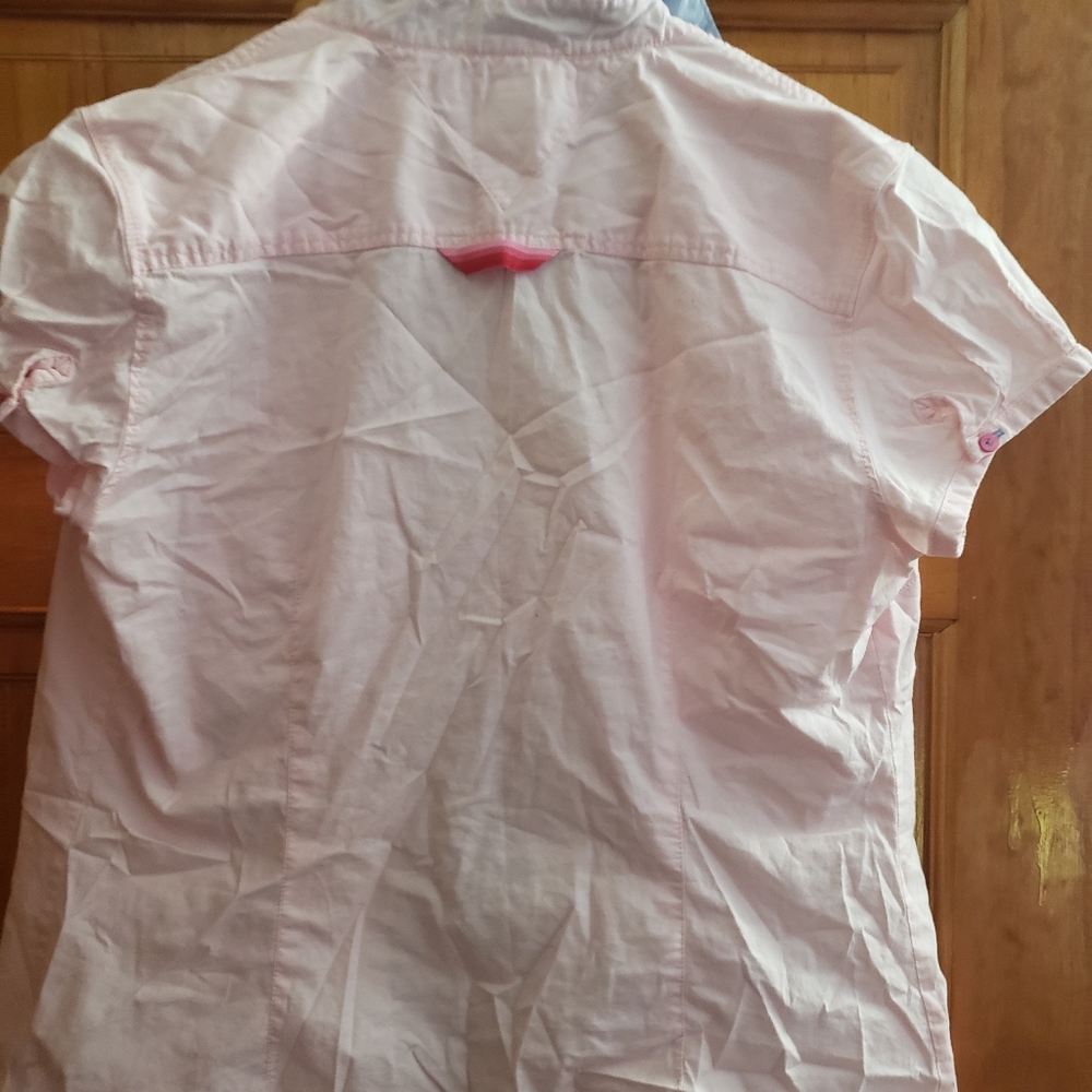 Women Tommy Hilfiger button up short sleeve shirt